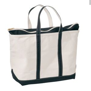 L.L. Bean Boat and Tote Zip Top Bag - black/natural